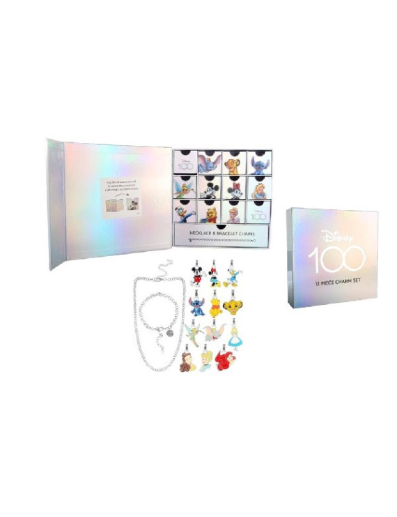 DISNEY 100 ANS - Boite Cadeau - Charmes + Collier Bracelet -
