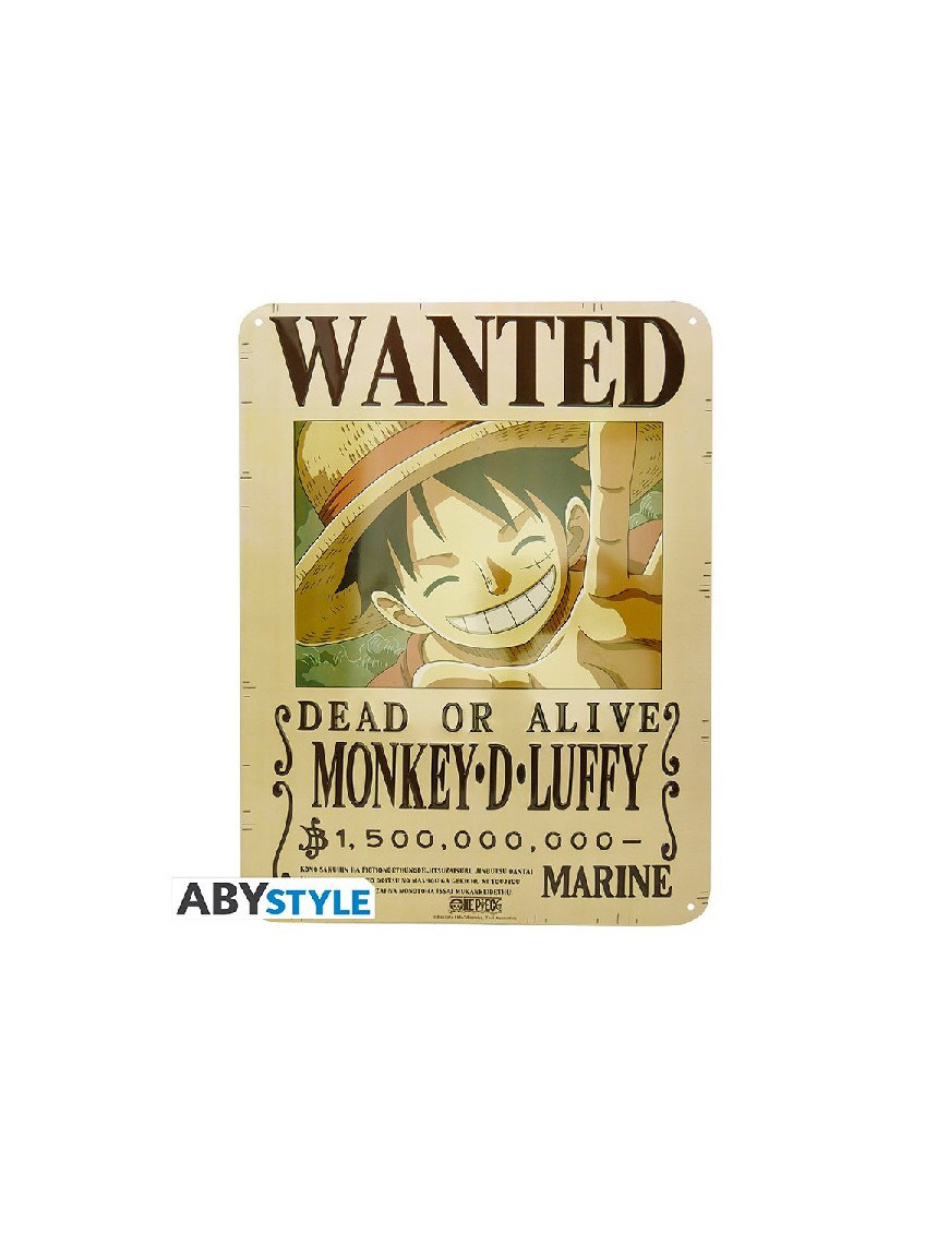 ONE PIECE - Plaque mtal Luffy Wanted New World 28x38