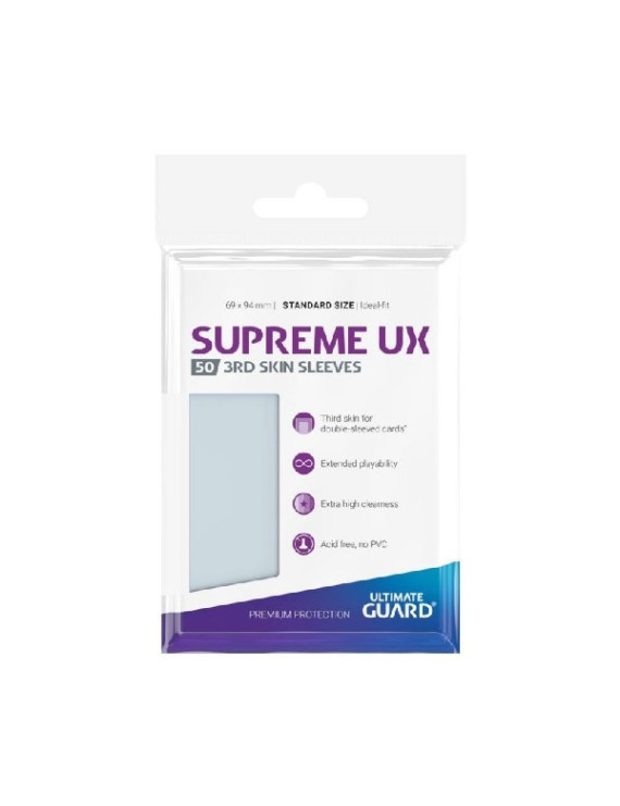 50 pochettes Supreme UX 3rd Skin Sur Sleeves - Transparent