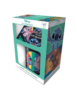 Coffret  Lilo et Stitch  Mug 320ml + sous-verre + porte cles