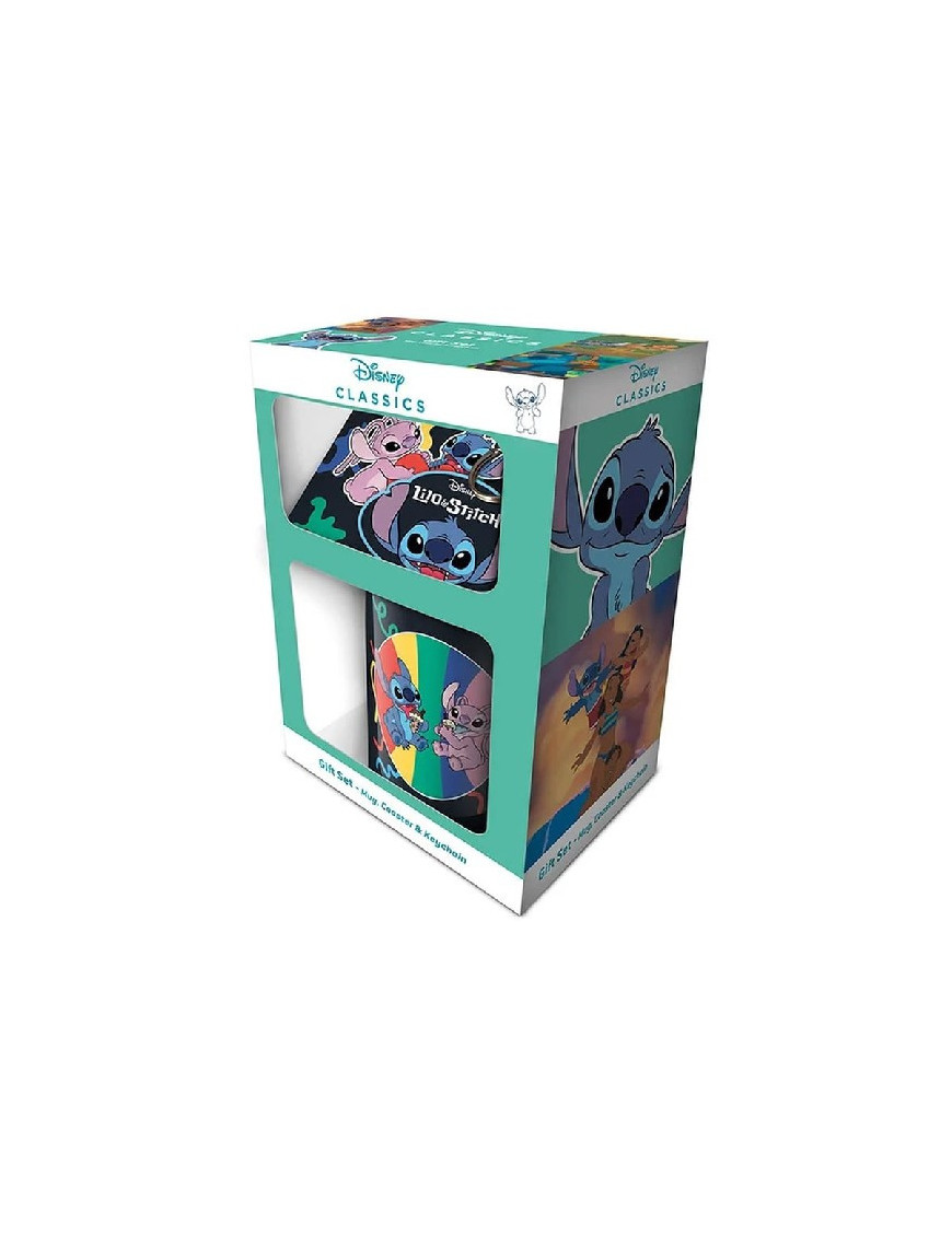 Coffret  Lilo et Stitch  Mug 320ml + sous-verre + porte cles