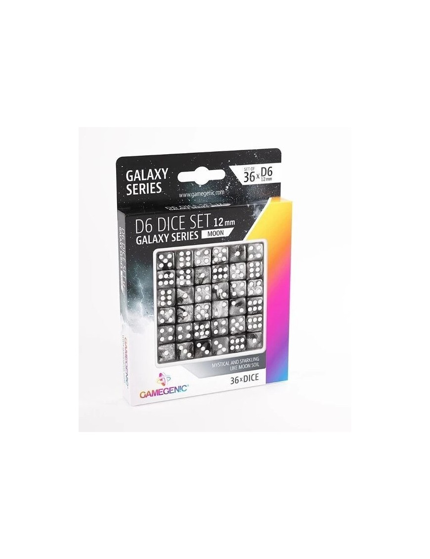 Set de 36 DÃ©s Ã  6 faces 12mm Galaxy Series  Moon Gamegenic