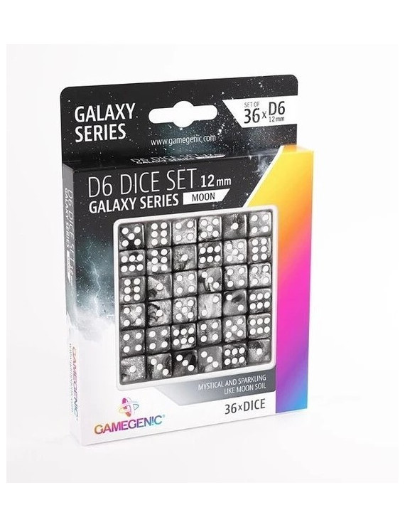 Set de 36 DÃ©s Ã  6 faces 12mm Galaxy Series  Moon Gamegenic