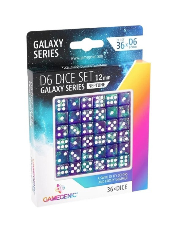 Set de 36 DÃ©s Ã  6 faces 12mm Galaxy Series  Moon Gamegenic