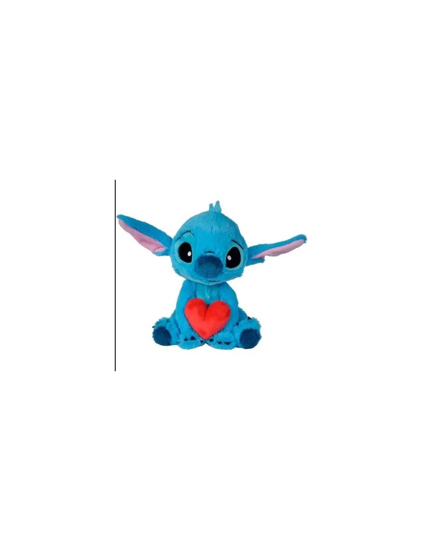 STITCH Tenant un Coeur - Peluche 25cm