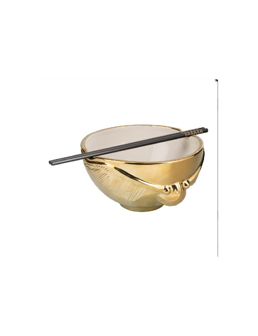 HARRY POTTER BOL  A RAMEN AVEC BAGUETTES VIF D OR